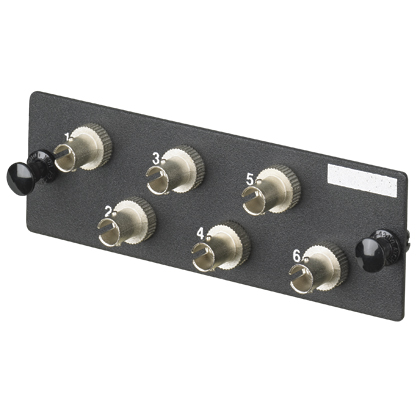 Product image for Adapter panel ST simplex multimode fiber optic black