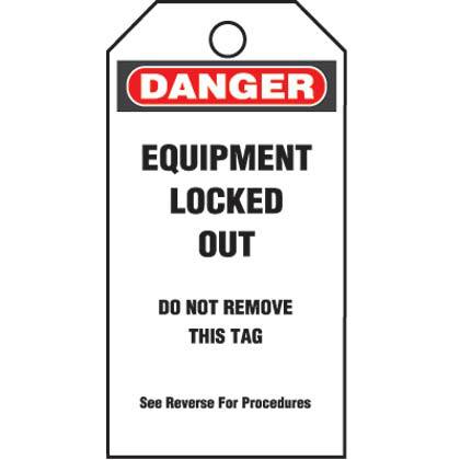 Product image for TAG,DANGER EQUIPMENT..,RD/BL/WH,PK25