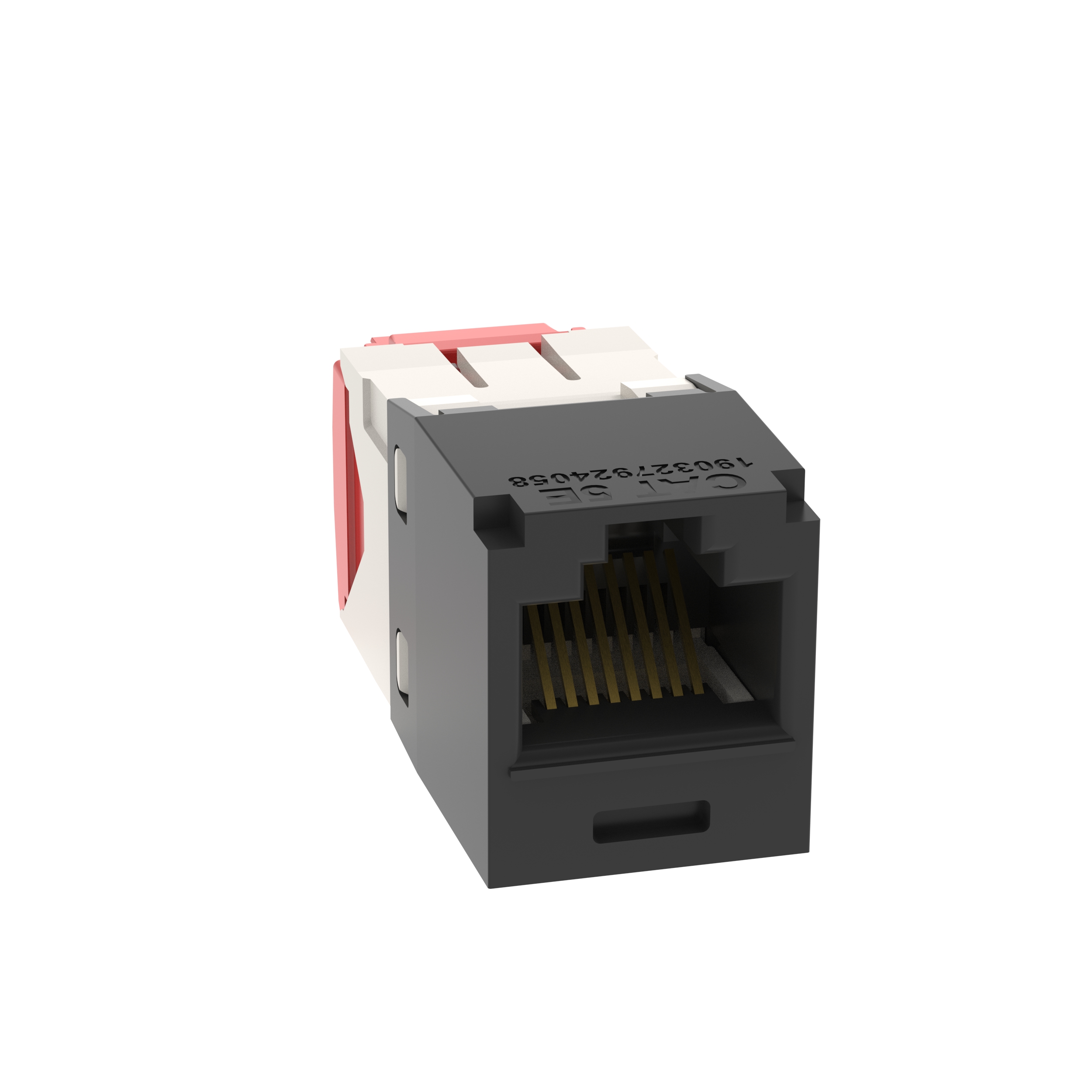 Product image for Mini-Com&reg; UTP RJ45 Cat 5e TG Jack Module, Black, 24 Pack