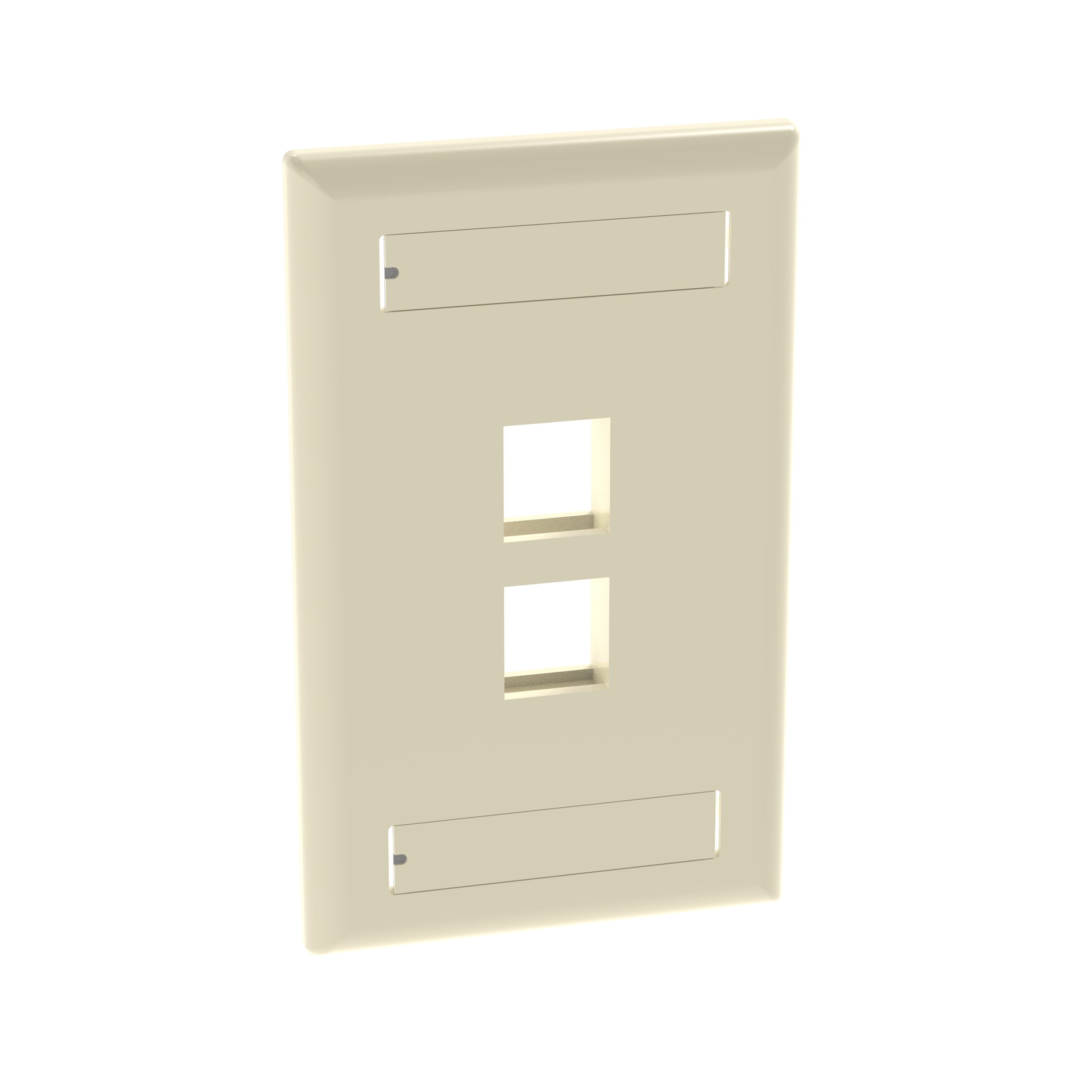 Product image for PANDUIT NK2FEIY COVER 1GANG NK 2PORT FLUSH MOUNT VERTICAL FACEPLATE W/ LABELS ELECTRIC IVORY