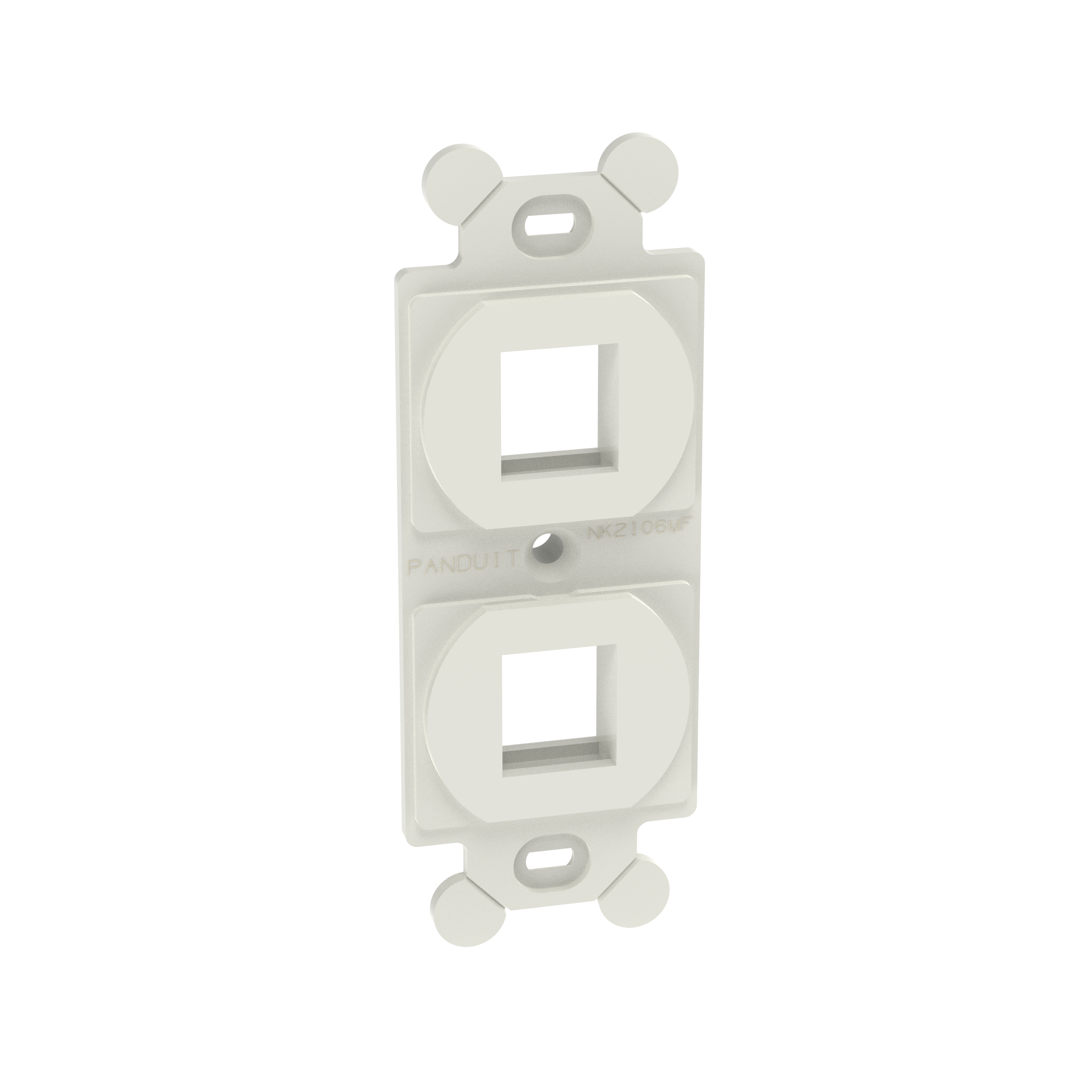Product image for PANDUIT NK2106MFIW 2P DUPLEX FRAME OFF WHITE NETKEY