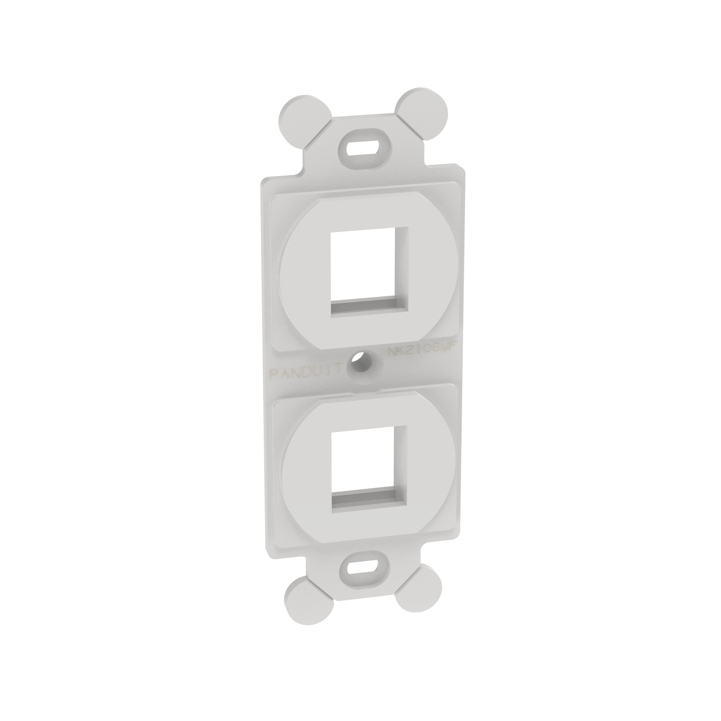Product image for PANDUIT NK2106MFWH 2P DUPLEX FRAME WHITE NETKEY