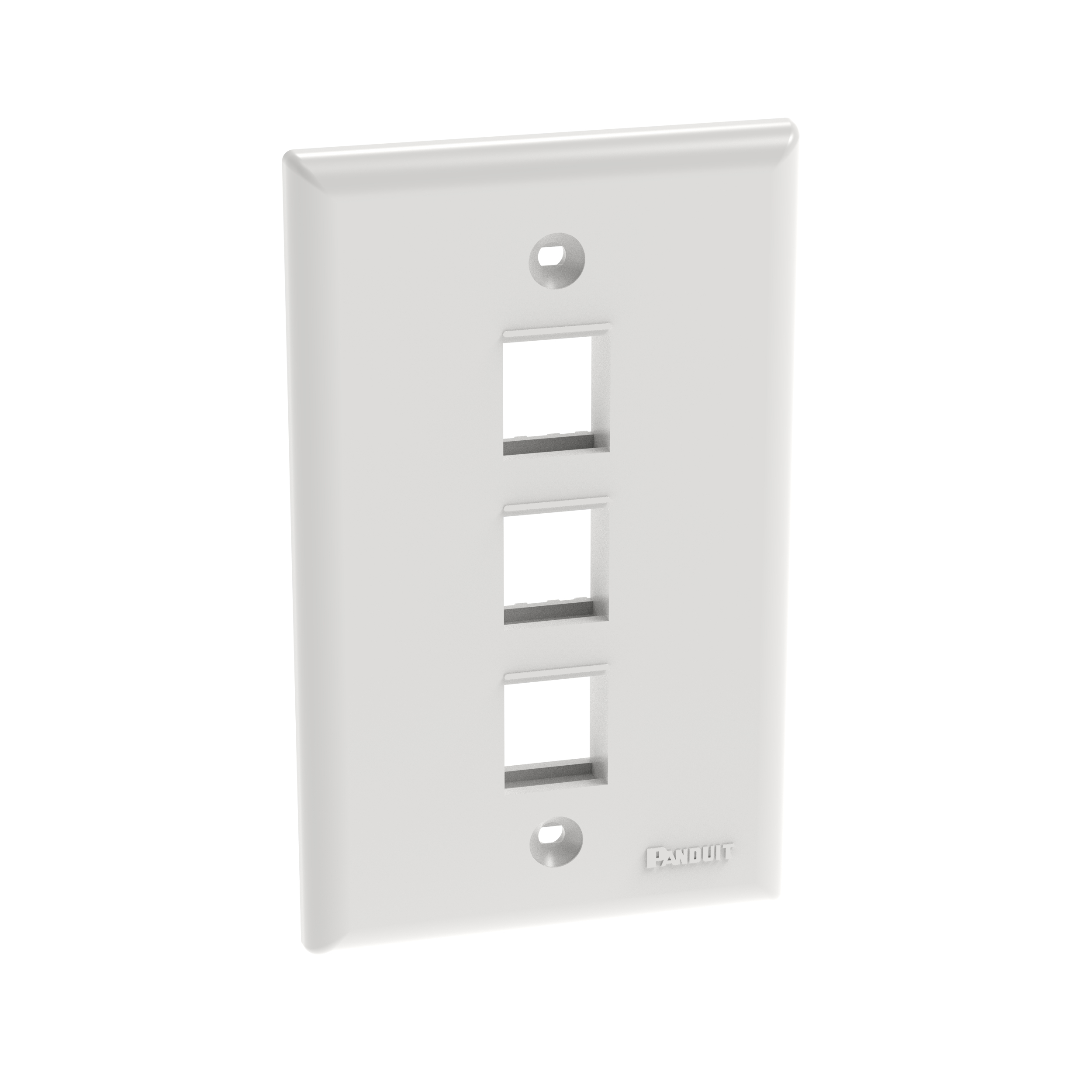 Product image for Faceplate vertical flat 1-gang 3-port/module insert white