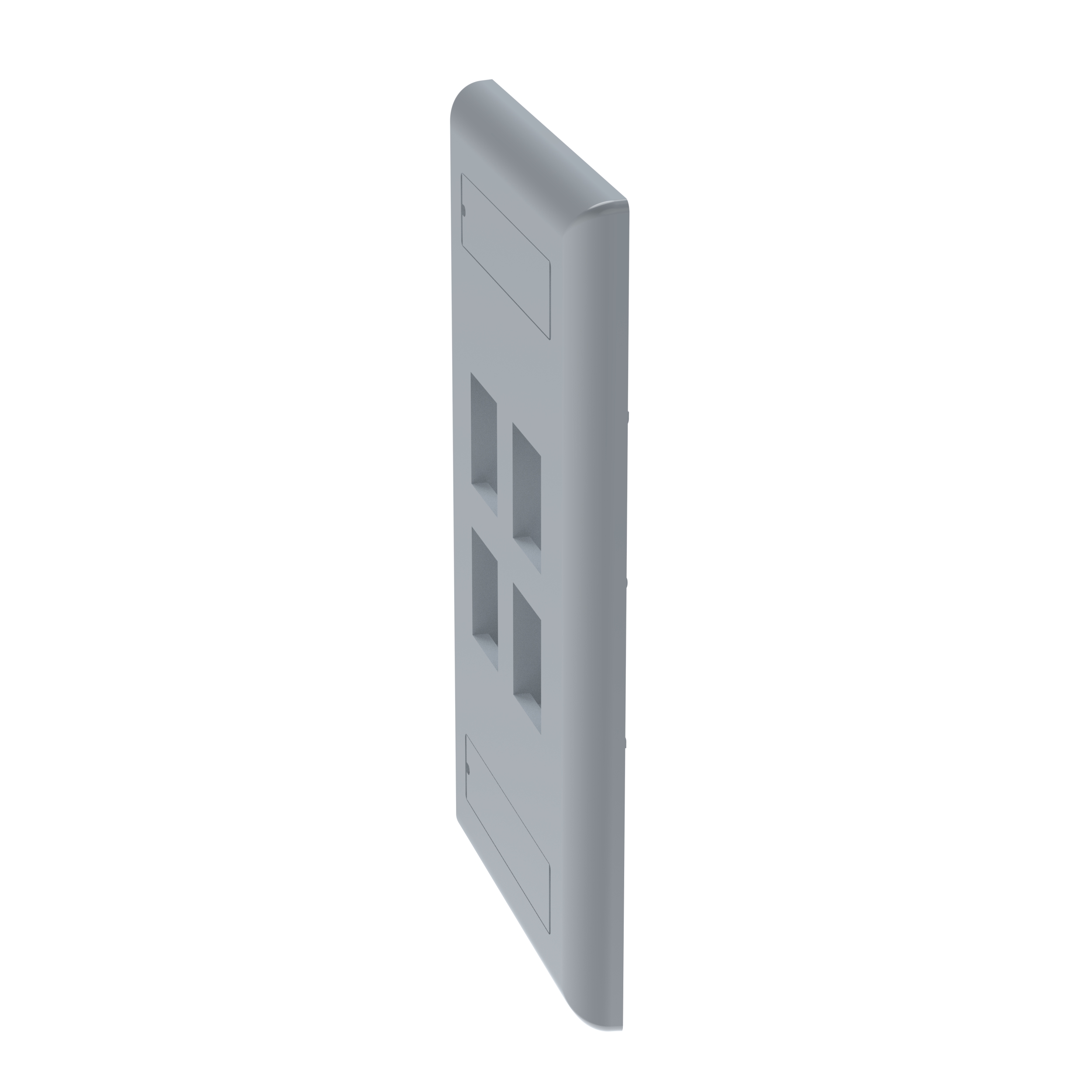 Product image for PANDUIT NK4FIGY COVER NETKEY 4PORT 1GANG FLUSH MOUNT SCREW-ON FACEPLATES WITH LABELS GREY