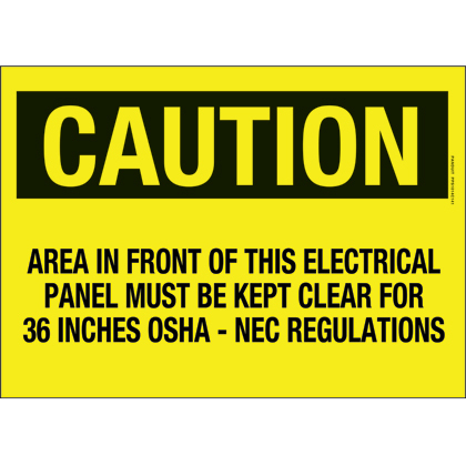 Product image for SIGN,CAUTION,AREA IN FRONT...,BL/YL,EA