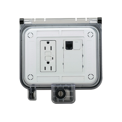 Product image for Enclosed GFCI 1 gang data port, Cat 5e NEMA 4X