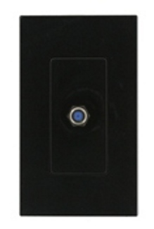 Product image for Plate wall 1-gang F-type plastic black