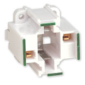 Product image for Holder lamp fluorescent snap-in G24d-2 75W 600V green