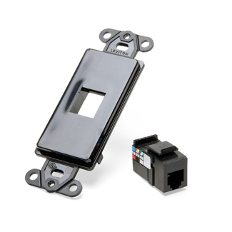 Product image for Kit insert telephone & video jack 6P6C black
