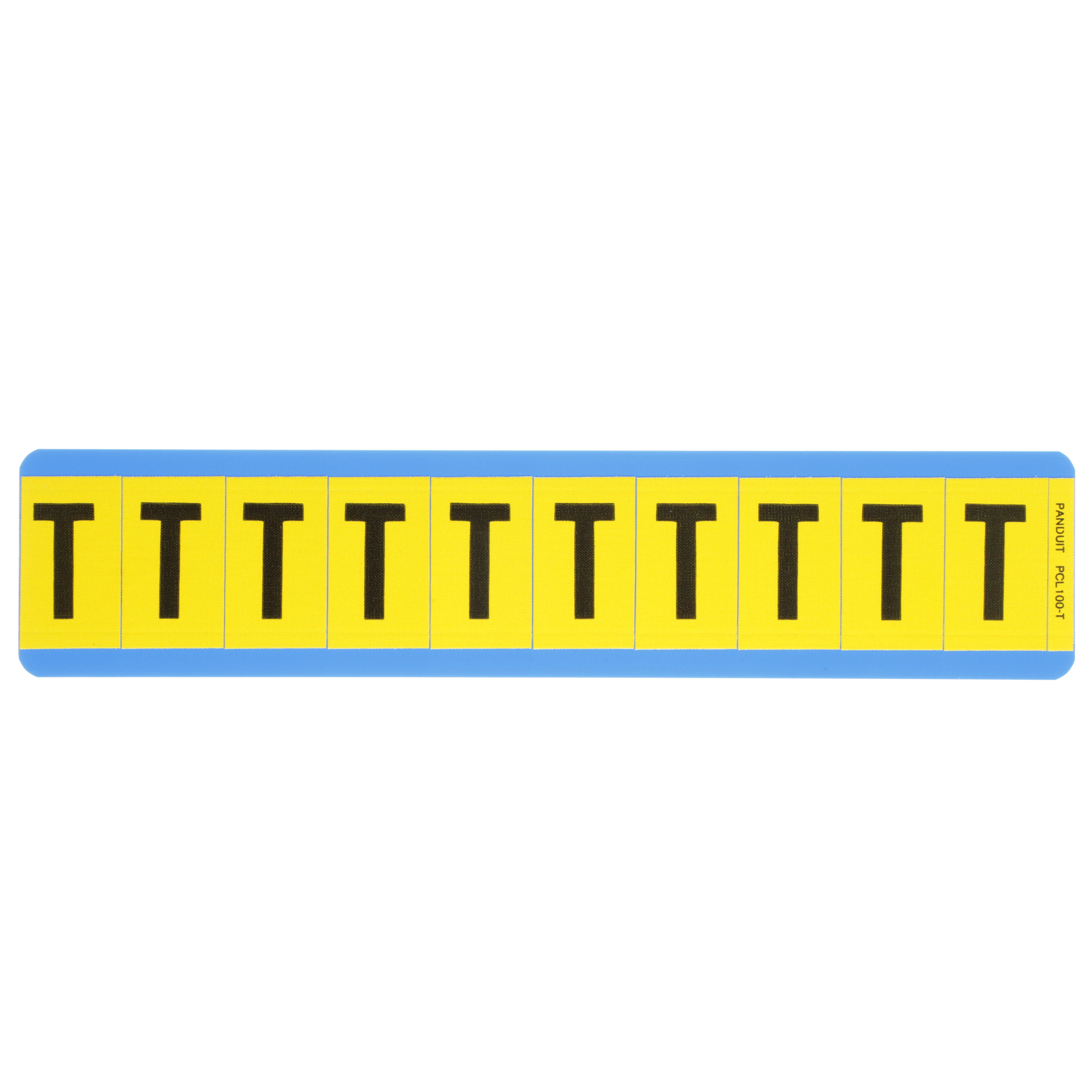 Product image for LETTER,1.00 IN VNYL CLOTH,'T',BL/YL,PK25