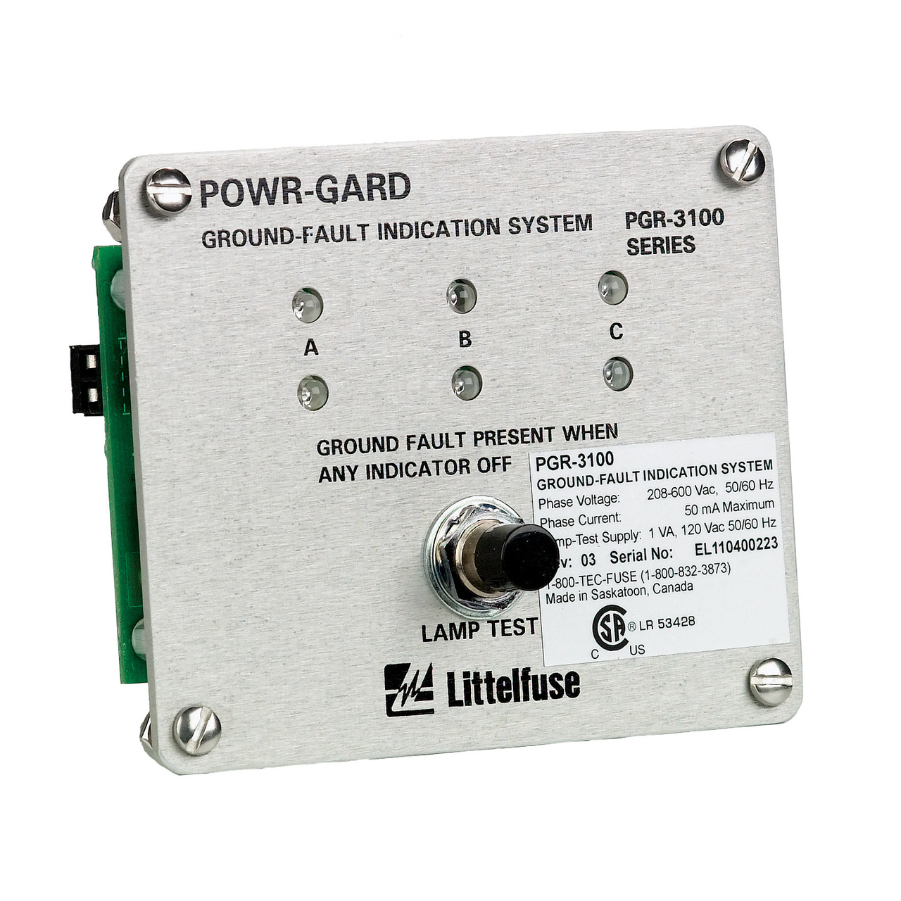 Product image for GROUND FAULT INDICATION SYSTEM W/ LEDS