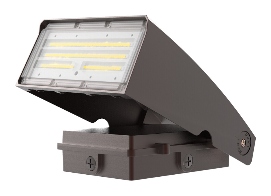 Product image for ADJUSTABLE WALLPACK 6500 LUMENS 50 WATTS 70CRI 5000K 120-277 VOLTS DIMMABLE BRONZE