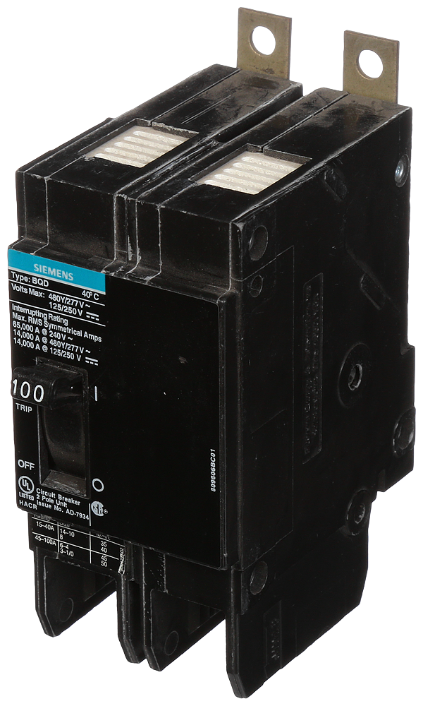 Product image for Breaker circuit BQD 2-pole 100A 480Y/277VAC 125/250VDC