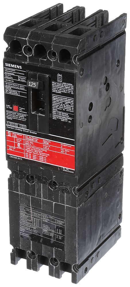 Product image for SIED CED63B125 BREAKER 125A 3P 600V