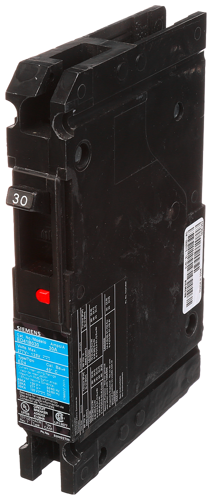 Product image for MCCB, 1 P, 277 VAC, STD I.C. 30A