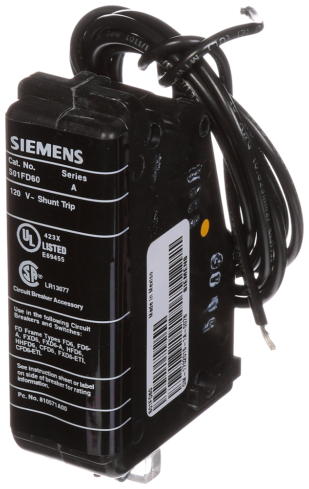 Product image for Shunt trip module 1PH 60A 120V typeFD250A