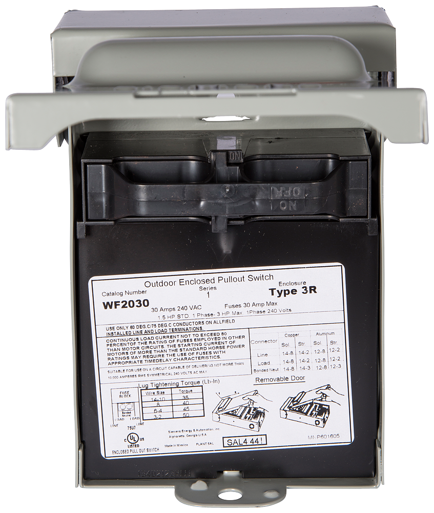 Product image for AC DISC 30AMP FUSED 240VOLT 3HP