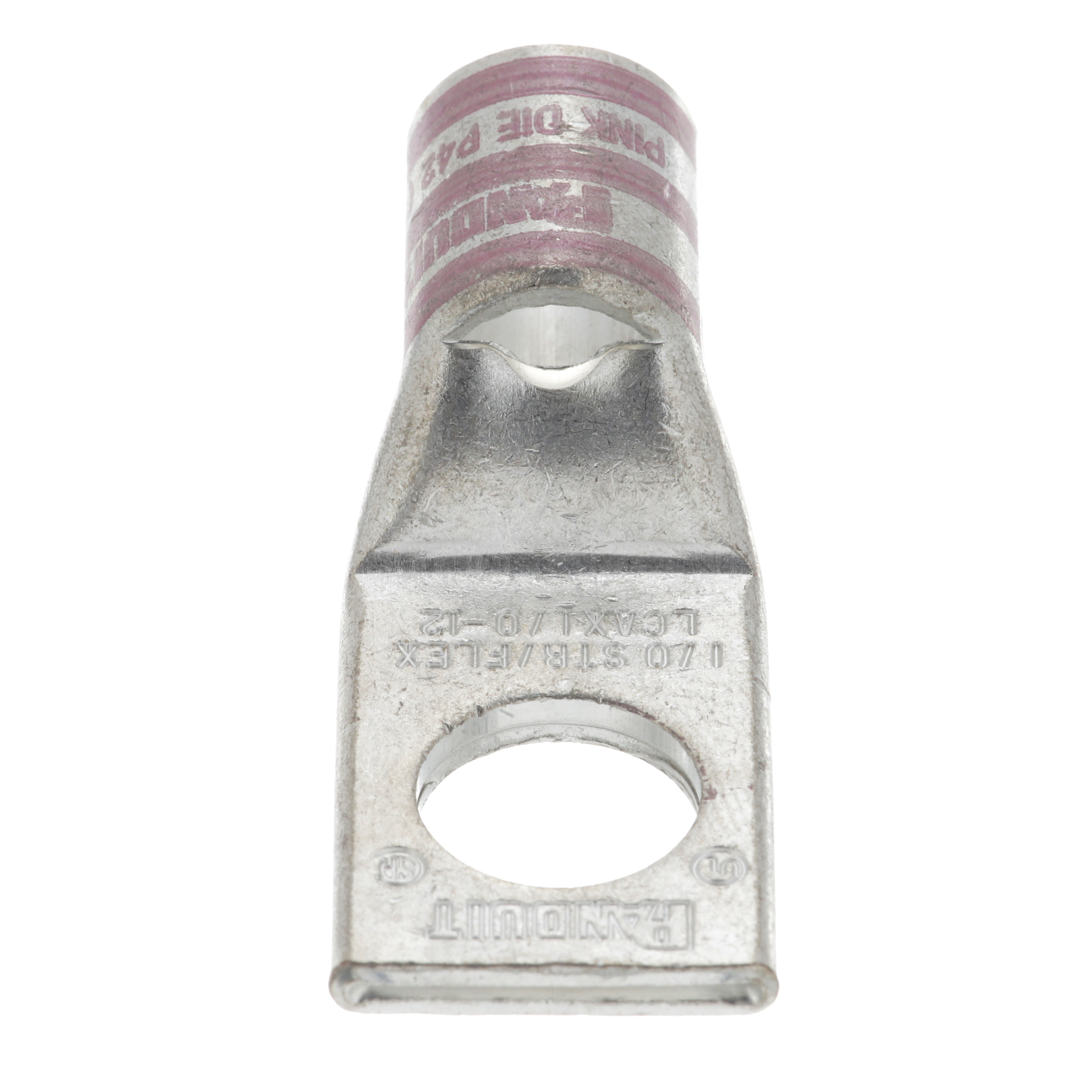 Product image for Lug window 1-hole standard-barrel copper 1/0AWG pink 1/2"