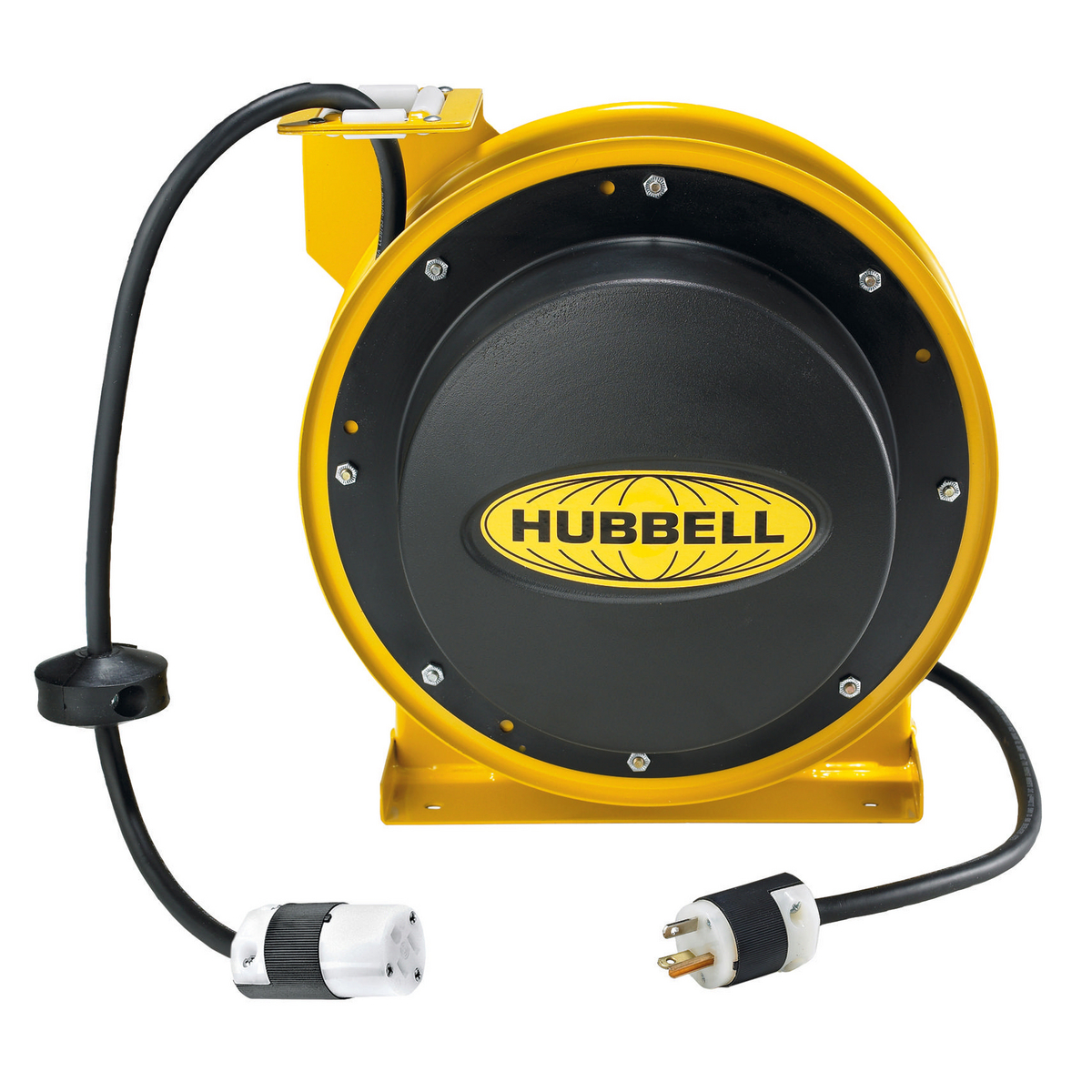 HUBBELL HBL45123C Industrial Reels Industrial Cord Reel with HBL5269C End  12 AWG Heavy Duty 1 Outlets 45 ft L