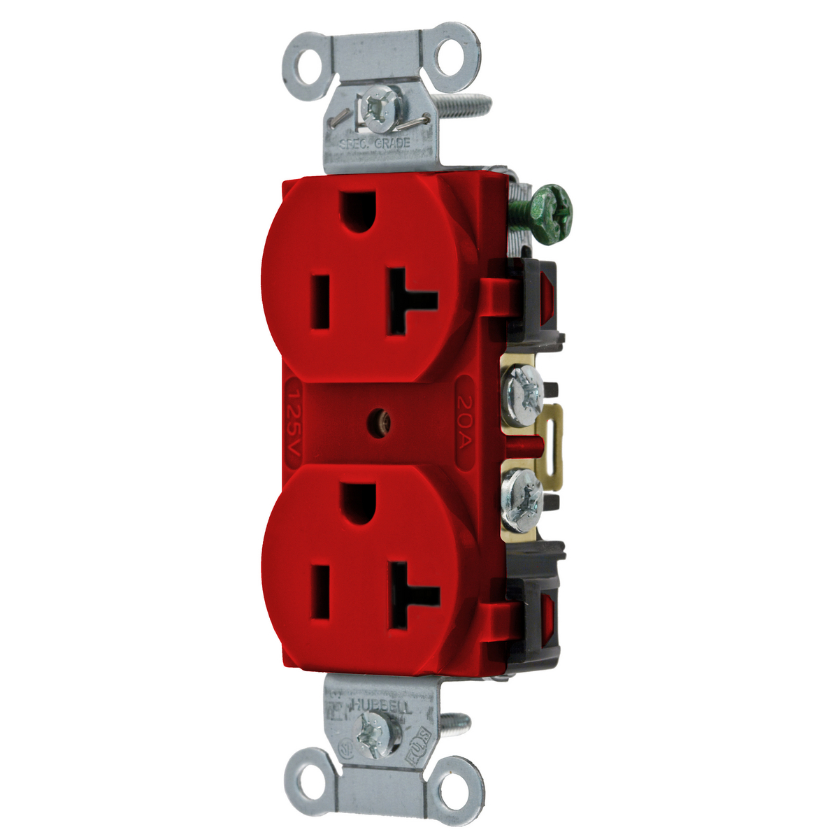 Product image for RCPT, DUP SB, COM GRD, 20A 125V, B/S, R