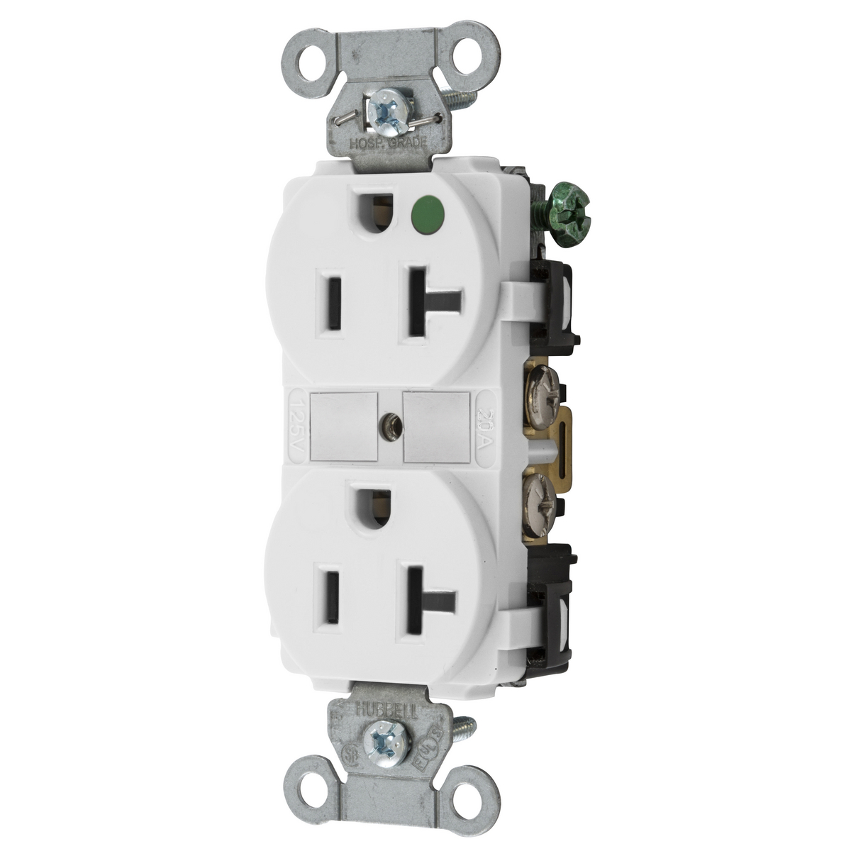 Product image for HUBBELL-PRO HG DPLX 20A/125V WH