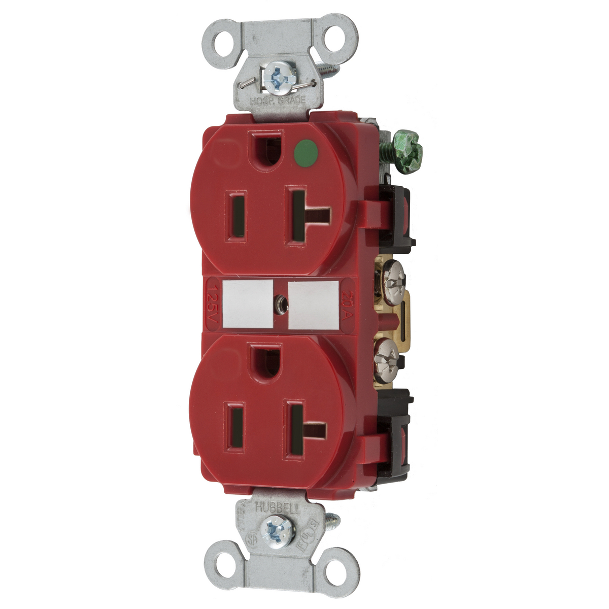 Product image for HUBBELL-PRO HG DPLX 20A/125V RD