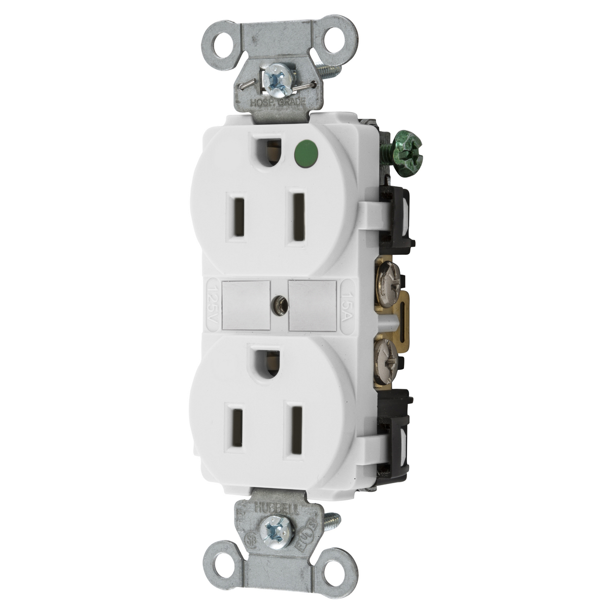 Product image for HUBBELL-PRO HG DPLX 15A/125V WH