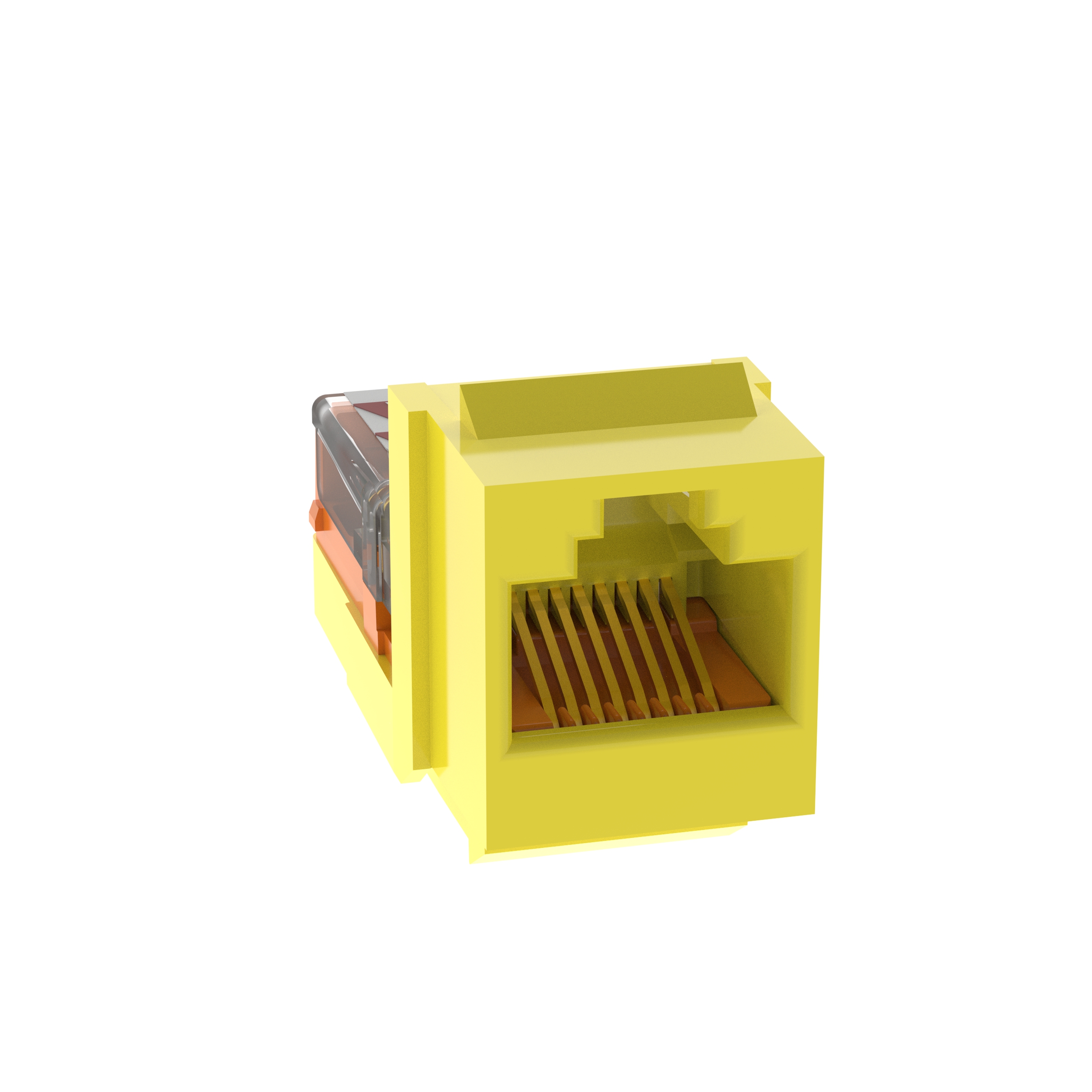 Product image for NetKey Cat 5e Leadframe Jack, Yellow