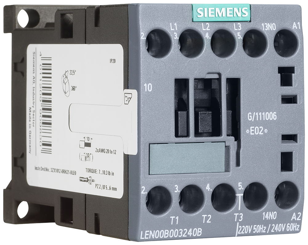 Product image for Contactor lighting 3-pole 3NO open class-LE 20A 120V