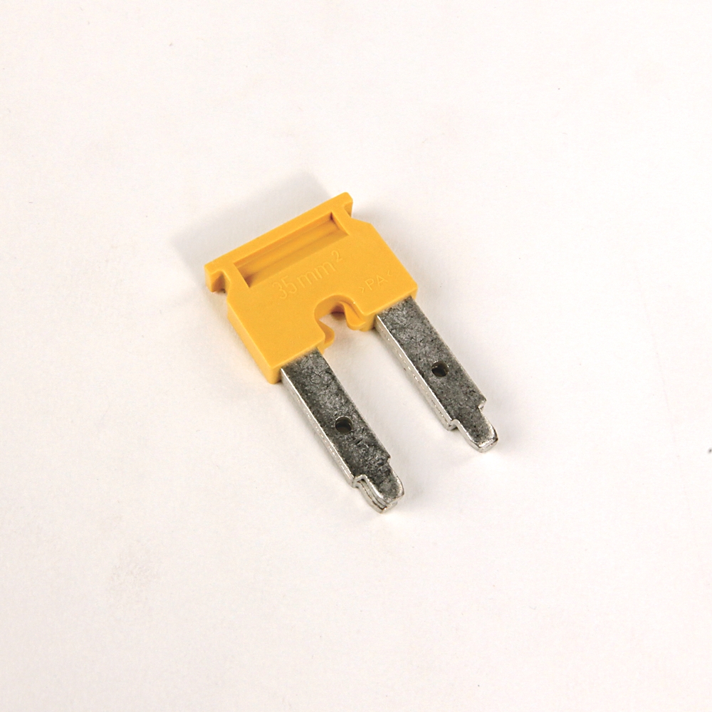Product image for Jumper center 2-pole plug-in for 1492-L35 block yellow