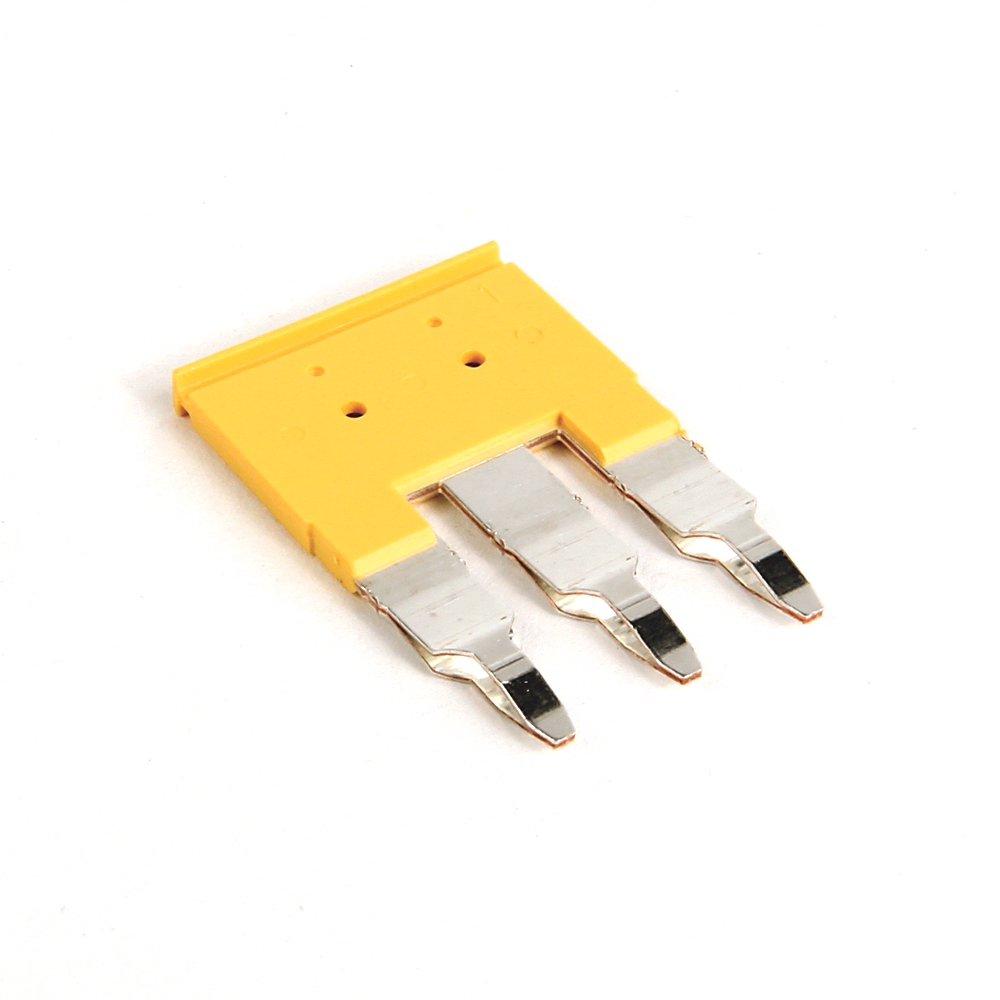 Product image for Jumper center 3-pole plug-in for 1492-L6/L6T block yellow