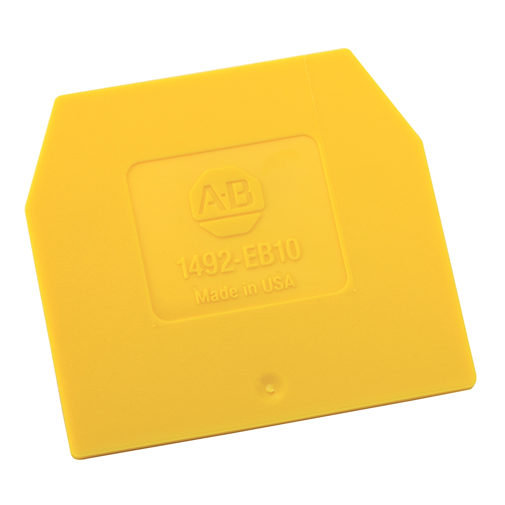 Product image for Barrier end for screw terminal block yellow 0.06x1.77x1.61"