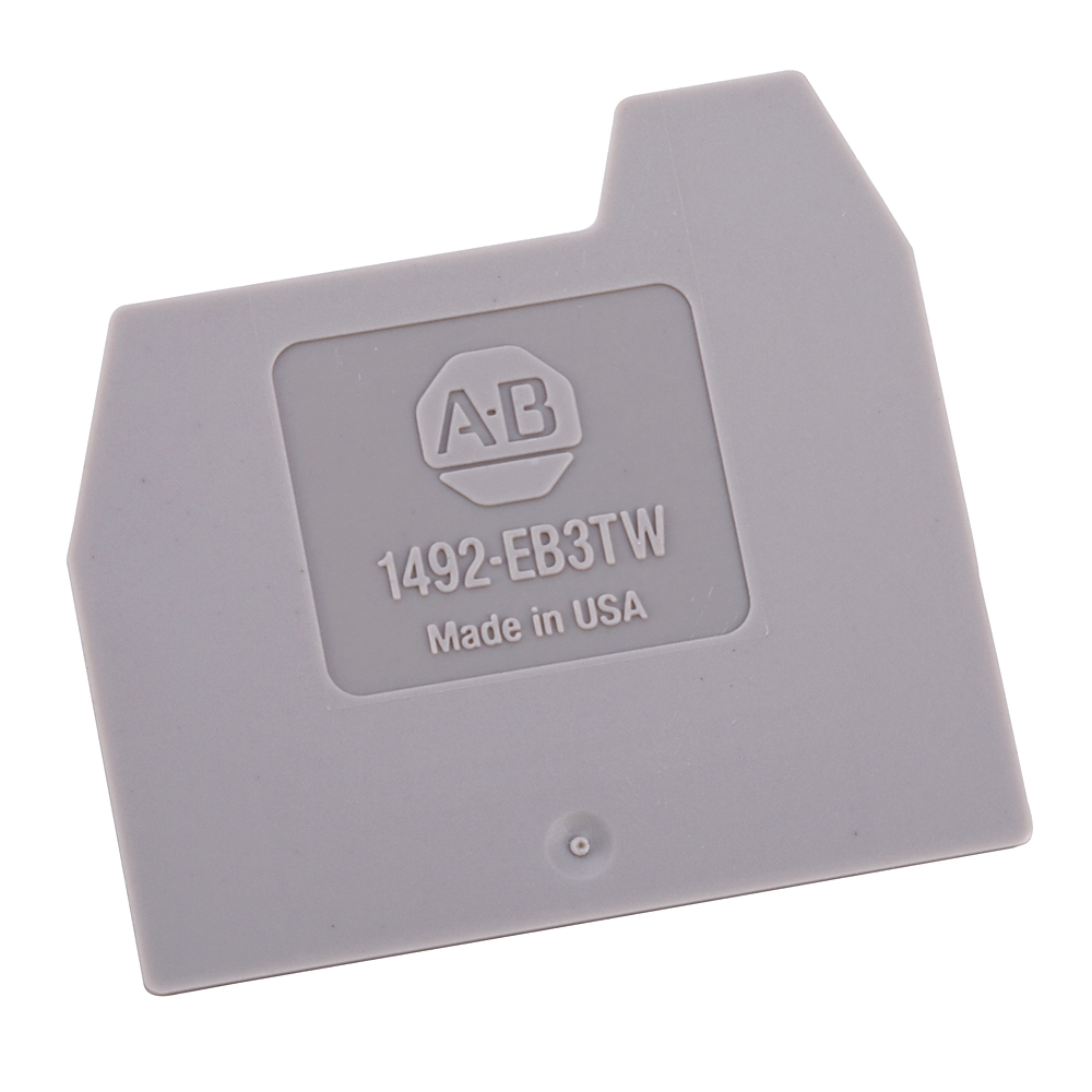 Product image for Barrier end for screw terminal block grey 0.06x1.79x1.64"