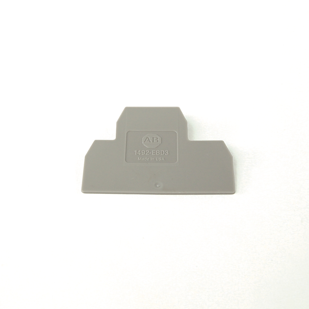Product image for Barrier end for multi-circuit terminal block grey 0.08x2.91x2.52"