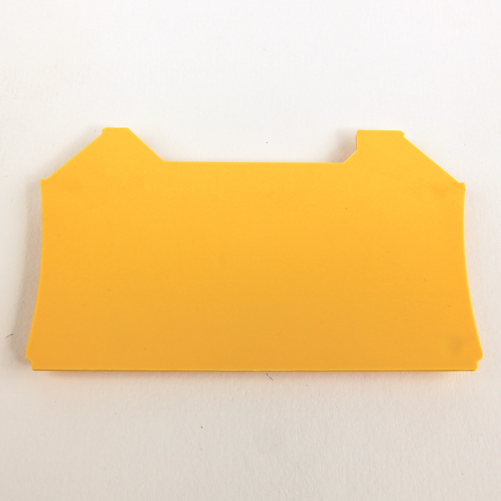 Product image for Barrier end for screw terminal block yellow 0.06x1.61x2.44"