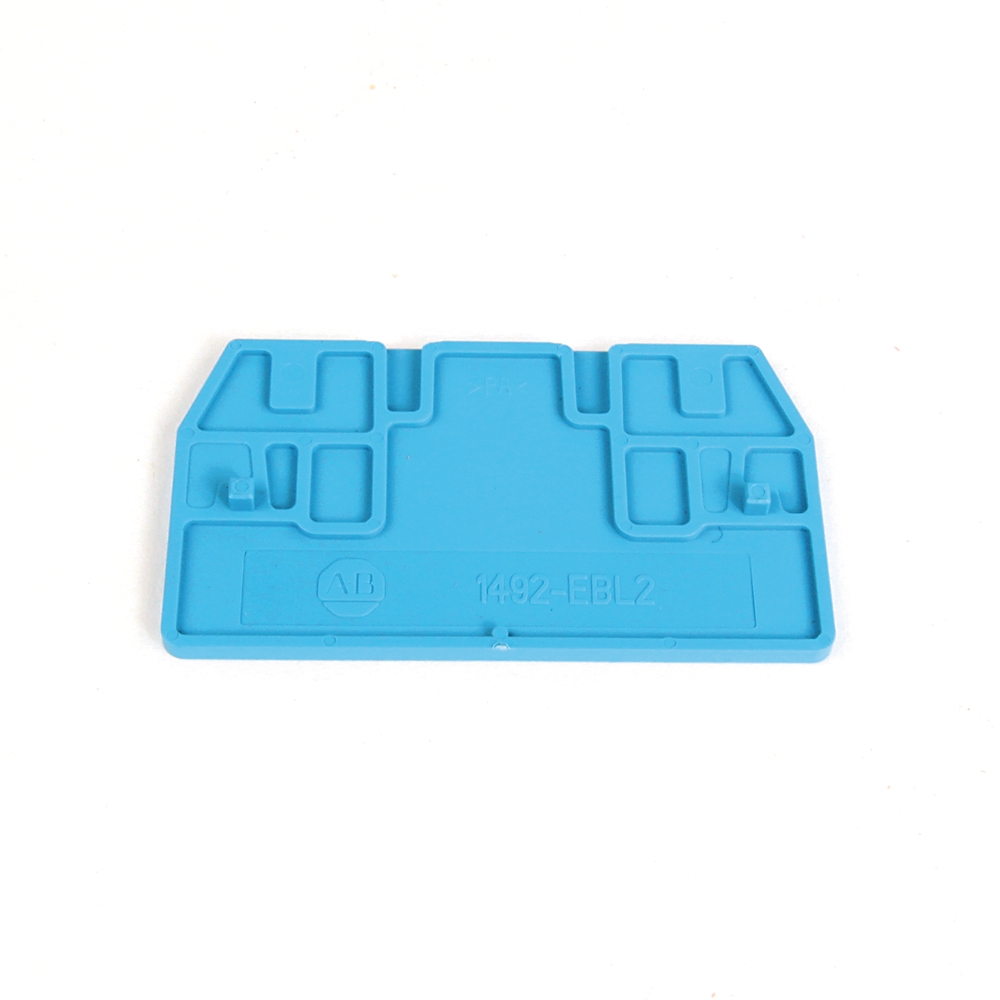 Product image for Barrier end for spring clamp terminal block blue 0.08x1.14x2.03"