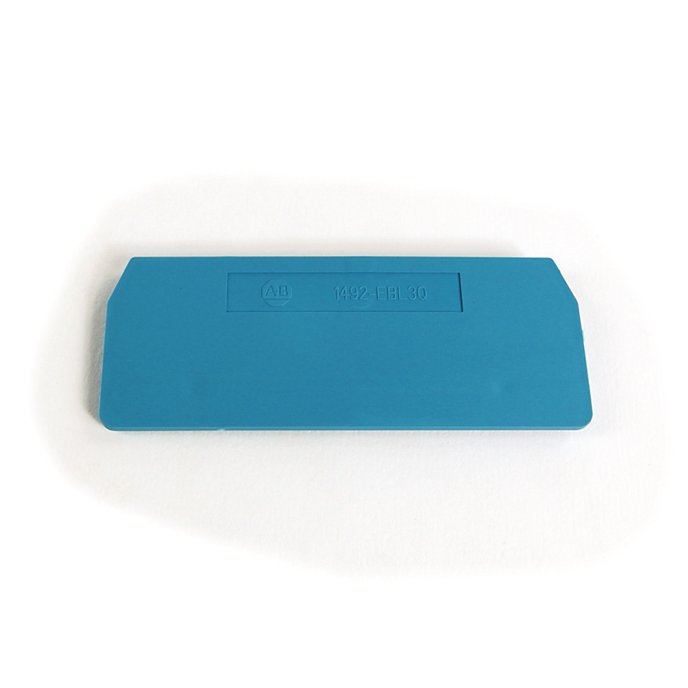 Product image for Barrier end for spring clamp terminal block blue 0.08x1.2x3.11"