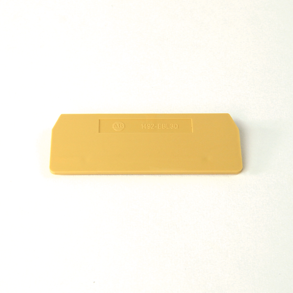 Product image for Barrier end for spring clamp terminal block yellow 0.08x1.2x3.11"