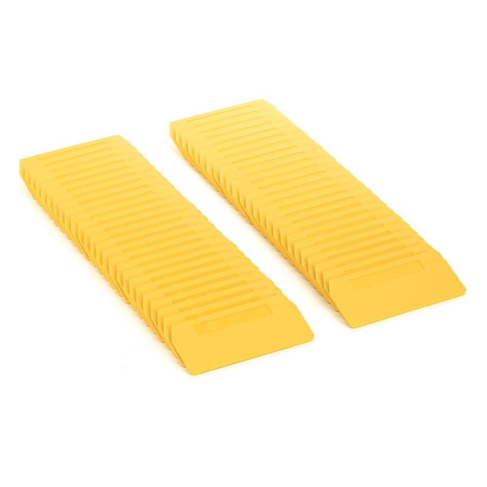 Product image for Barrier end for spring clamp terminal block yellow 0.08x1.2x2.54"