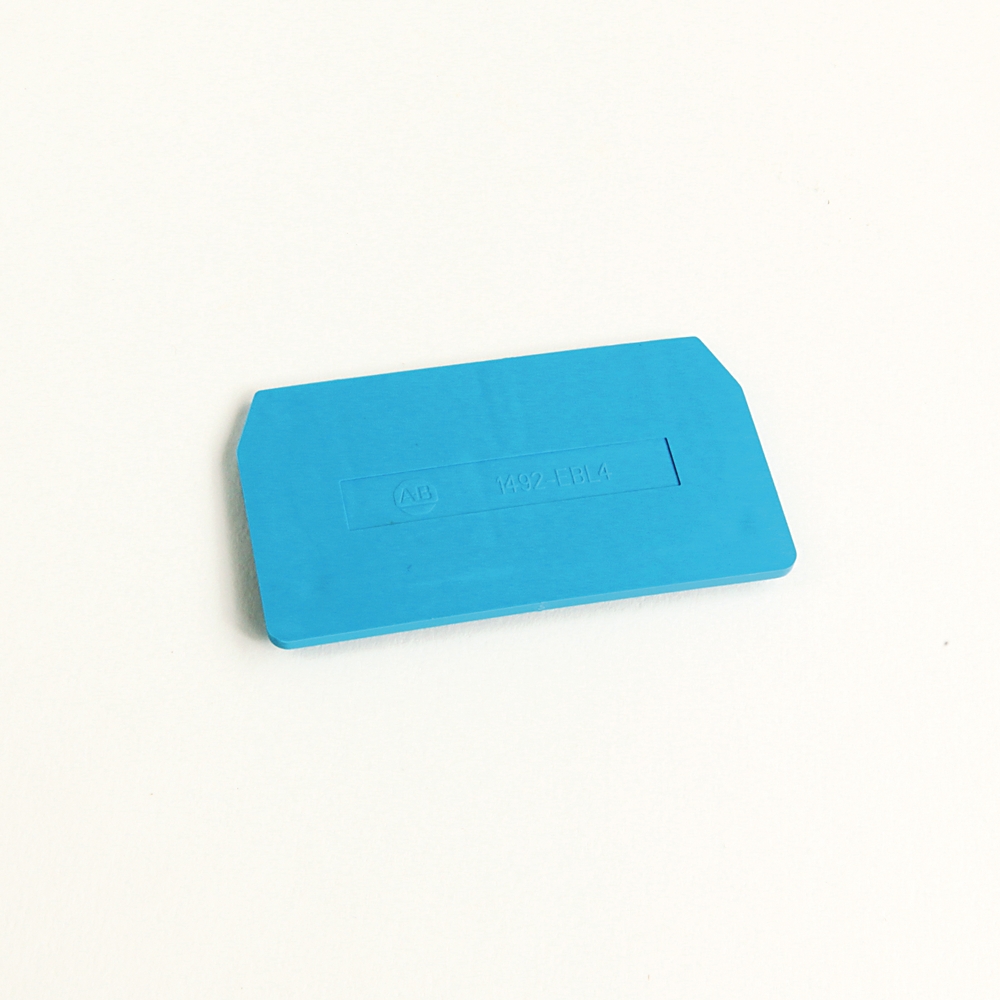 Product image for Barrier end for spring clamp terminal block blue 0.08x1.37x2.44"