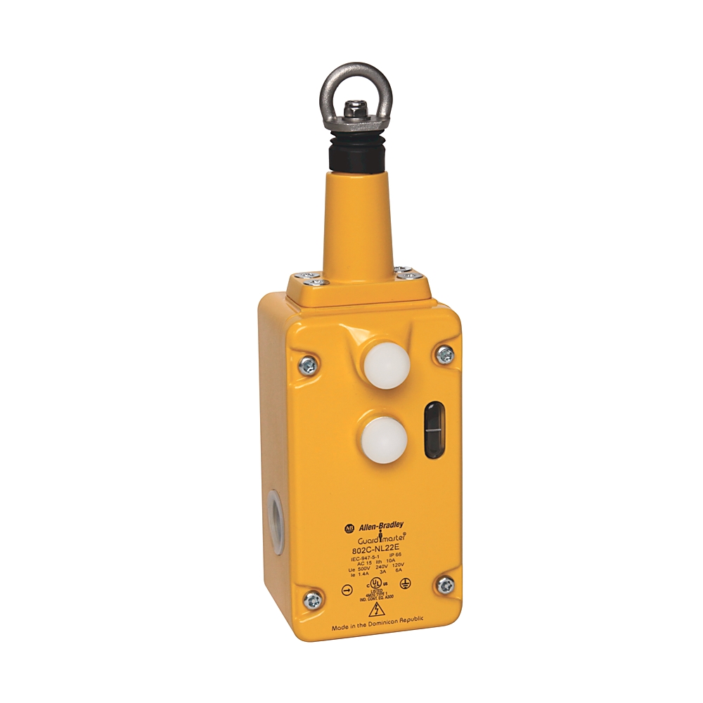 Product image for ABRA 802C-NL22E CABLE PULL SWITCH AND ON 2NO/2NC CONTACTS 50MTR MAX BETWEEN SWITCHES