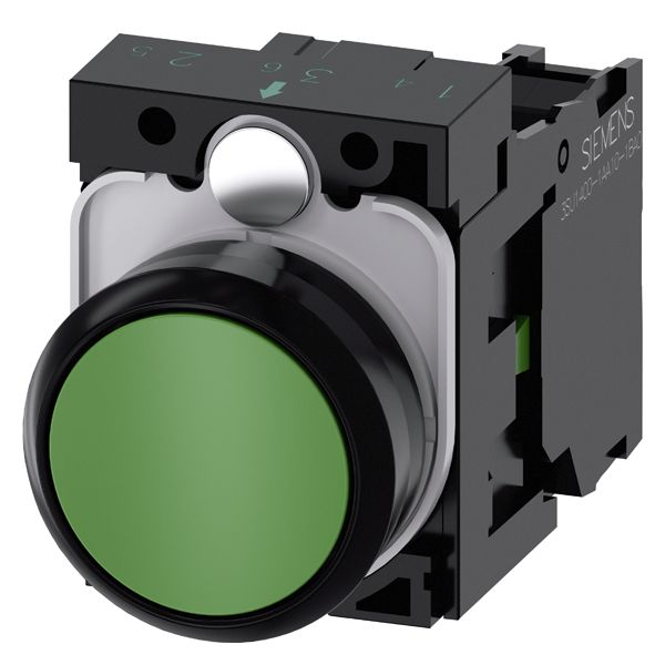 Product image for PUSHBUTTON, MOM, GRN, FLUSH