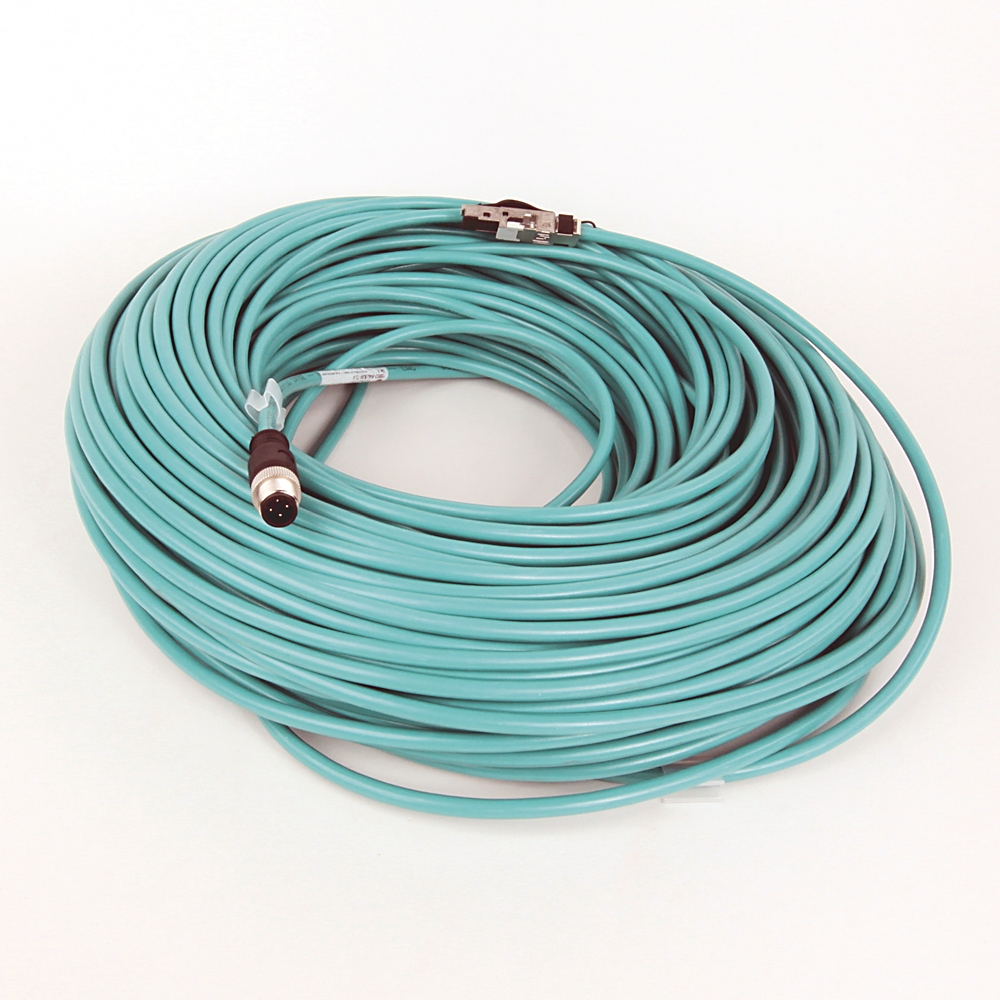 Product image for Patchcord 4-conductor M12 male/RJ45 straight teal 7m