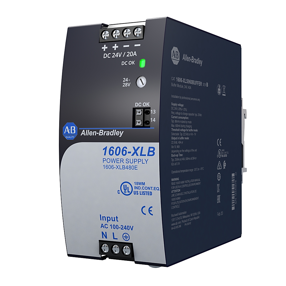 Product image for ABRA 1606-XLB480E XLB POWER SUPPLY 480W 24VDC 20A