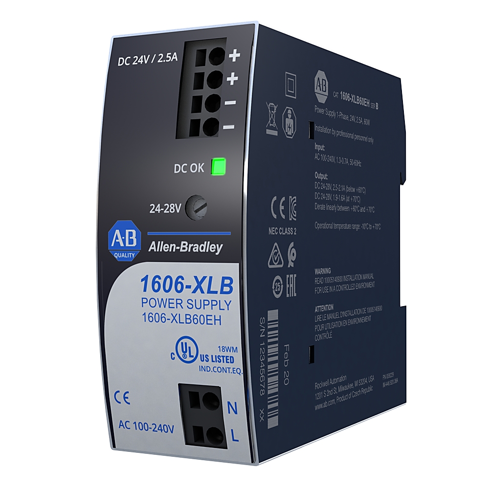 Product image for XLB POWER SUPPLY 60W 24VDC 2.5A