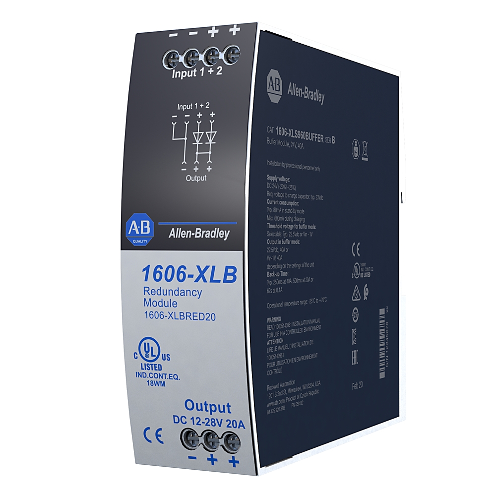 Product image for REDUNDANCY MODULE 12-28VDC 2X10A 20A