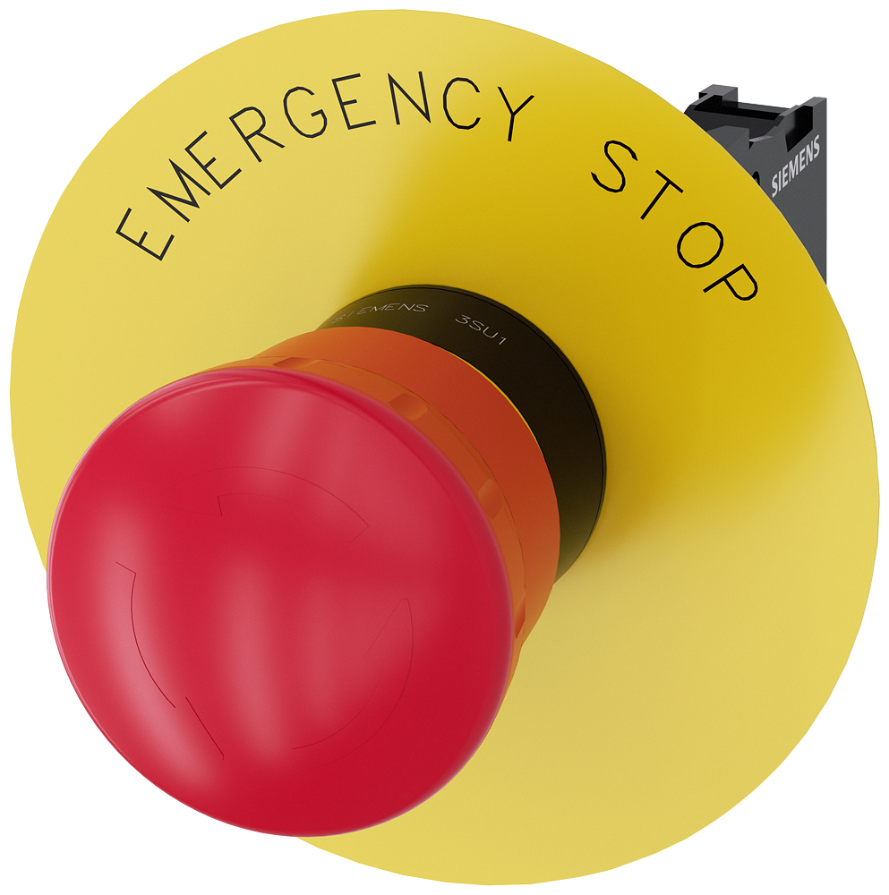 Product image for EM. STOP MUSHROOM PUSHBUTTON. 40MM. RED