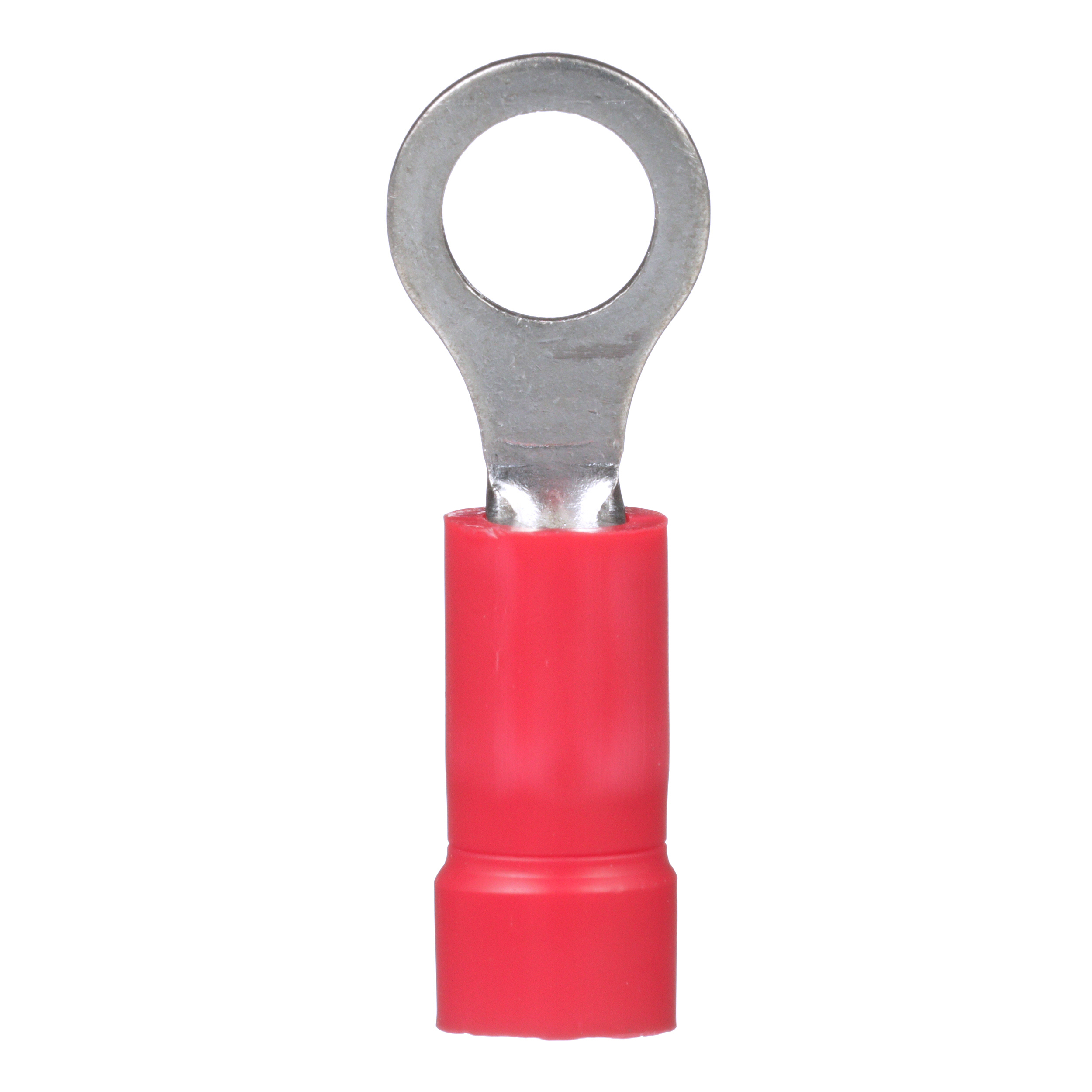 Product image for Pan-Term® PV18-10R-MY Ring Terminal, Red, Vinyl, 16-22 AWG, #10 Stud, PK1000