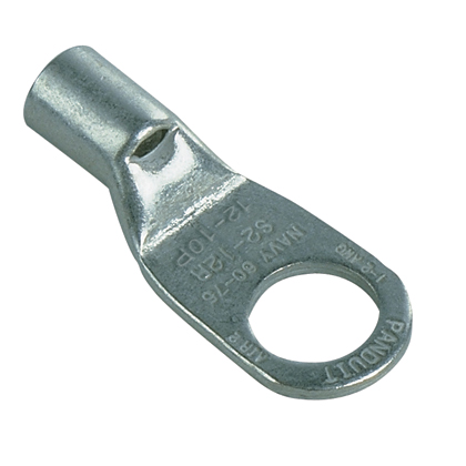 Product image for PANDUIT S4/0-56R-C TERMINAL RING 4/0 5/16" HOLE TUBULAR NON INSULATED 100PC PKG