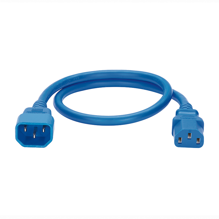 Product image for Power Cord, IEC C14 to IEC C13, 6 feet (1.8m), Blue